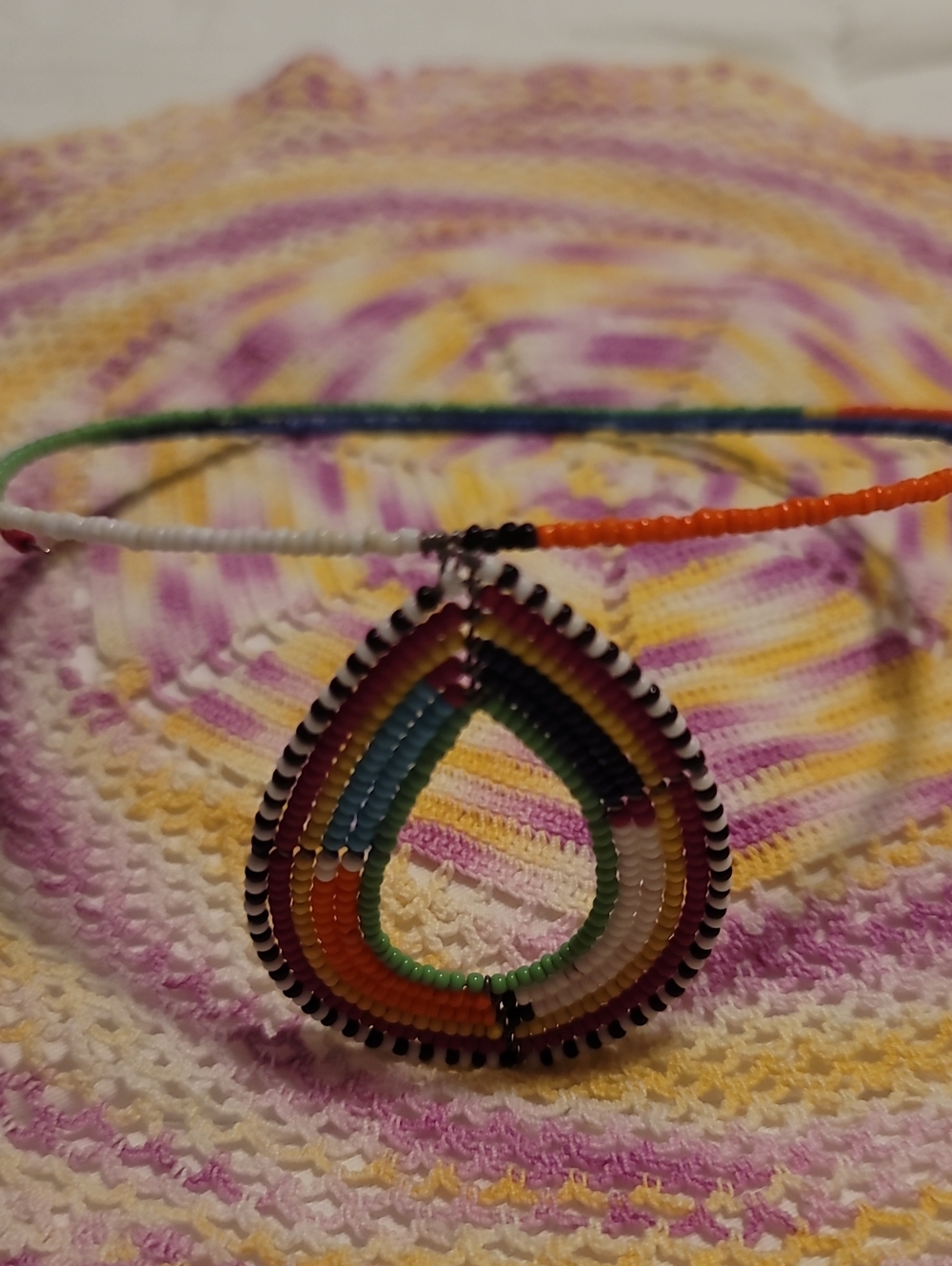 Handcrafted Multicolor Beaded Teardrop Necklace - Women Jewelry